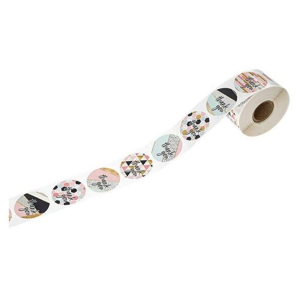 New 500 Piece Roll Self-Adhesive Thank You Stickers - 8 Designs - Picture 4 of 6